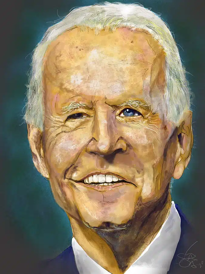 Stylized digital painting of Joe Biden, the 46th president of the United States.