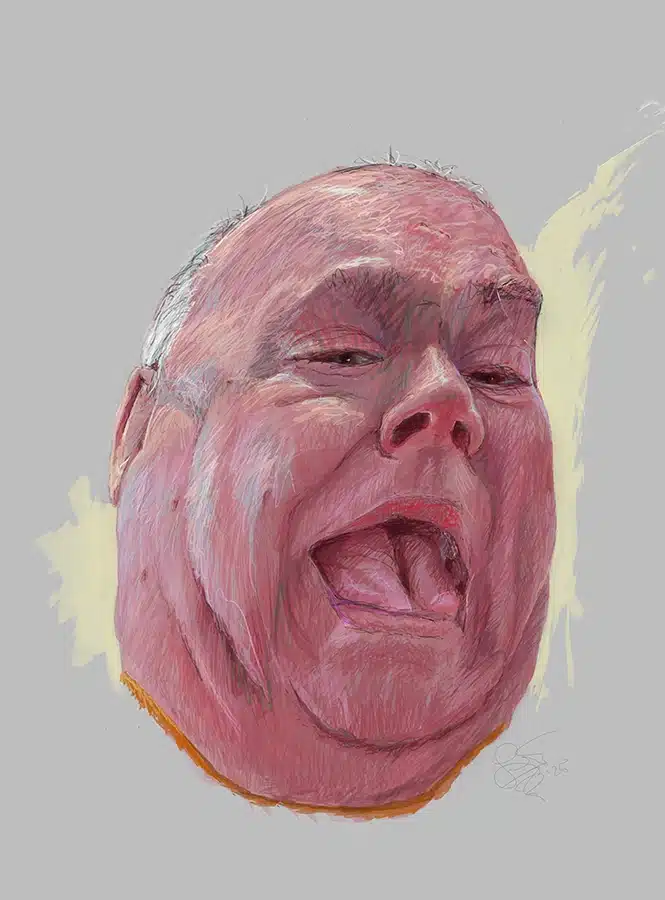 A goofy self-portrait digitally painted of me in 2025.