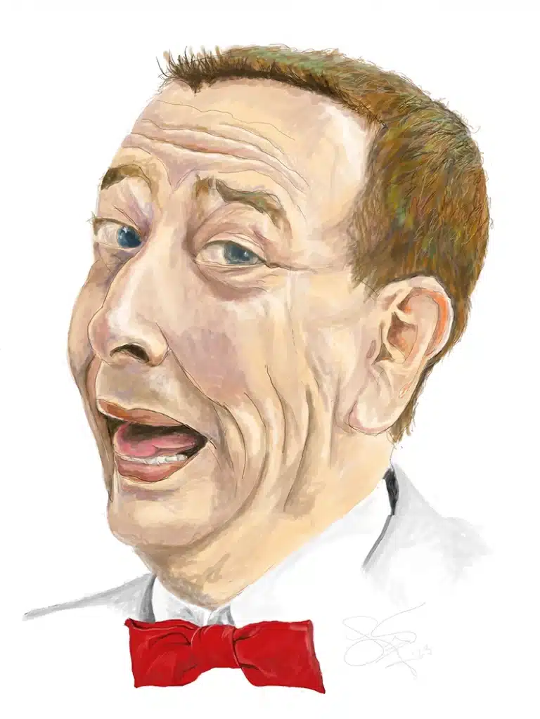 Portrait Illustration of Paul Reubens (aka Pee-wee Herman)(1952-2023).